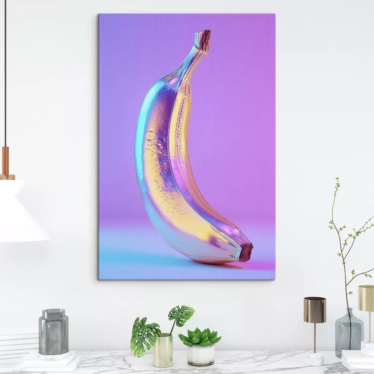 Tableau banane brillante et éclatante dans un style pop art s45728