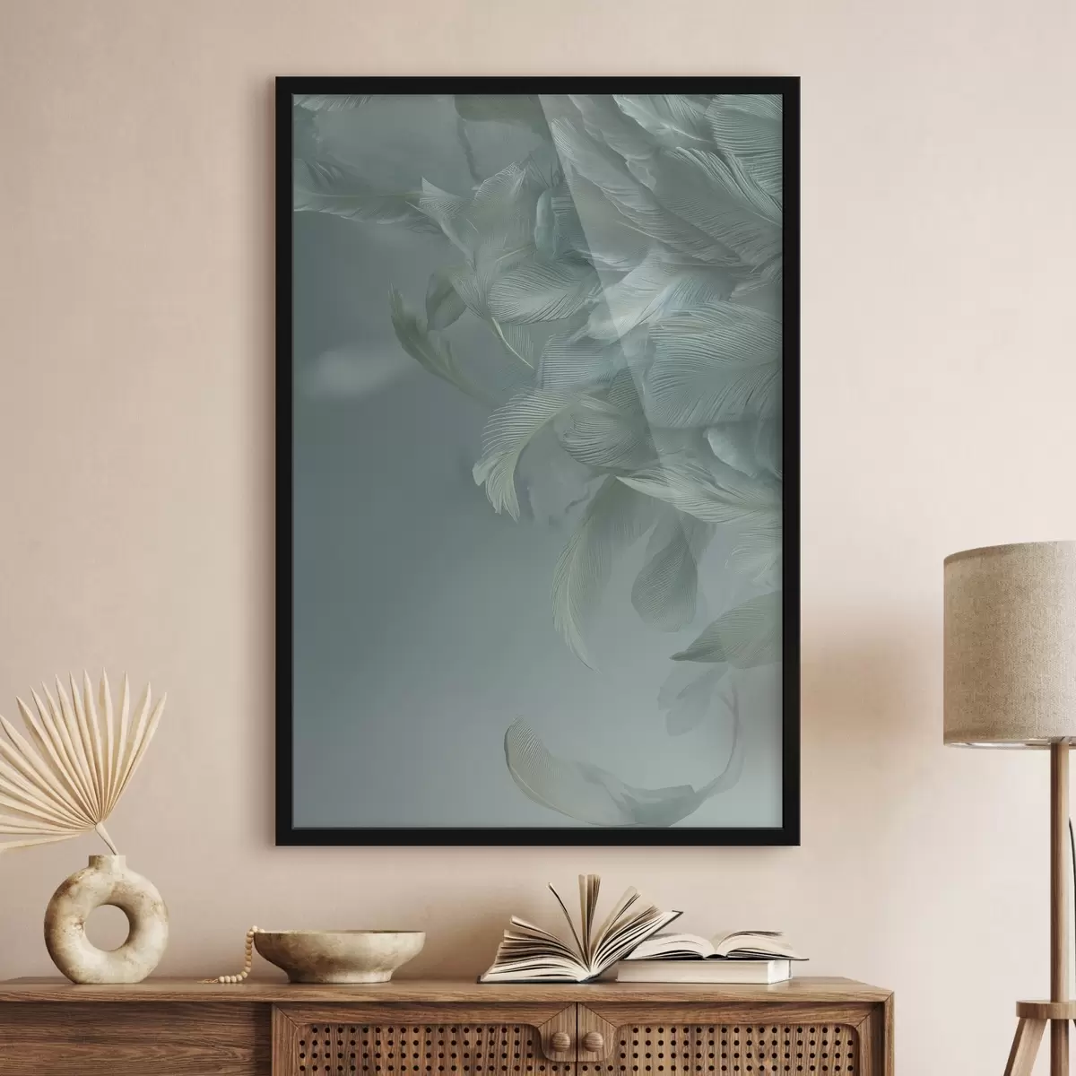 Poster plumes aux couleurs marines f45708