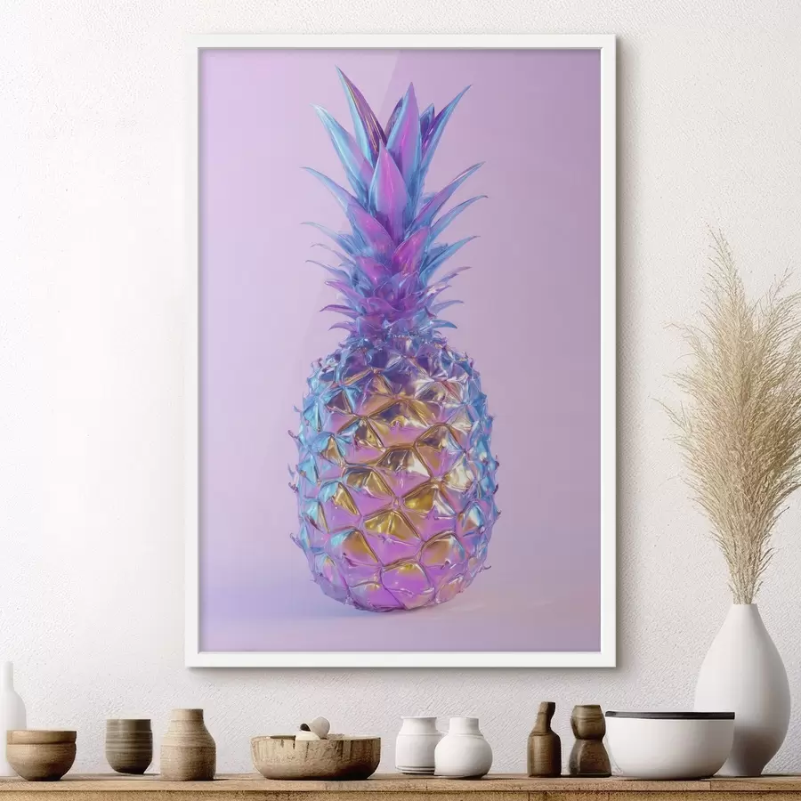 Papier peint ananas brillant et éclatant dans un style pop art f45727