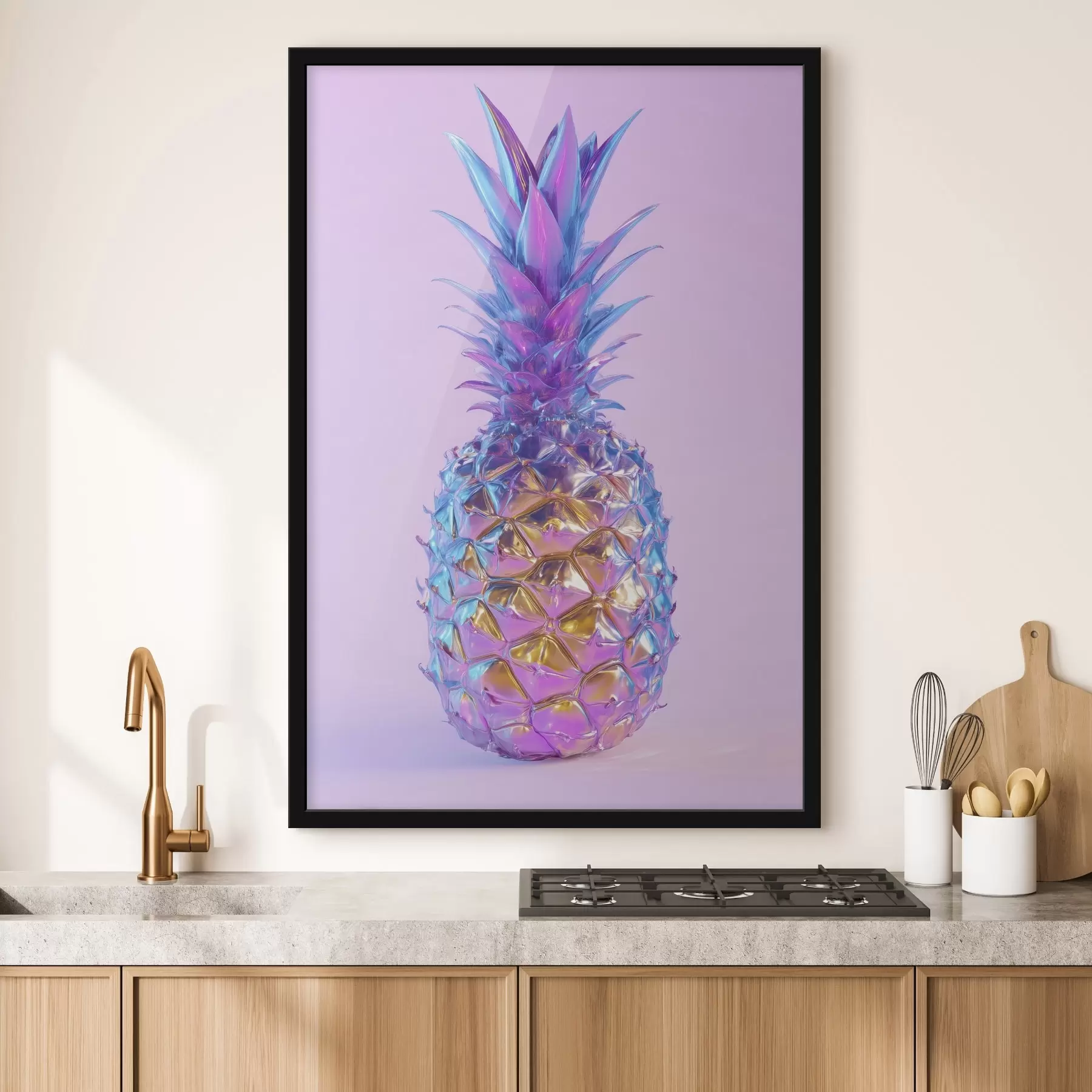 Papier peint ananas brillant et éclatant dans un style pop art f45727