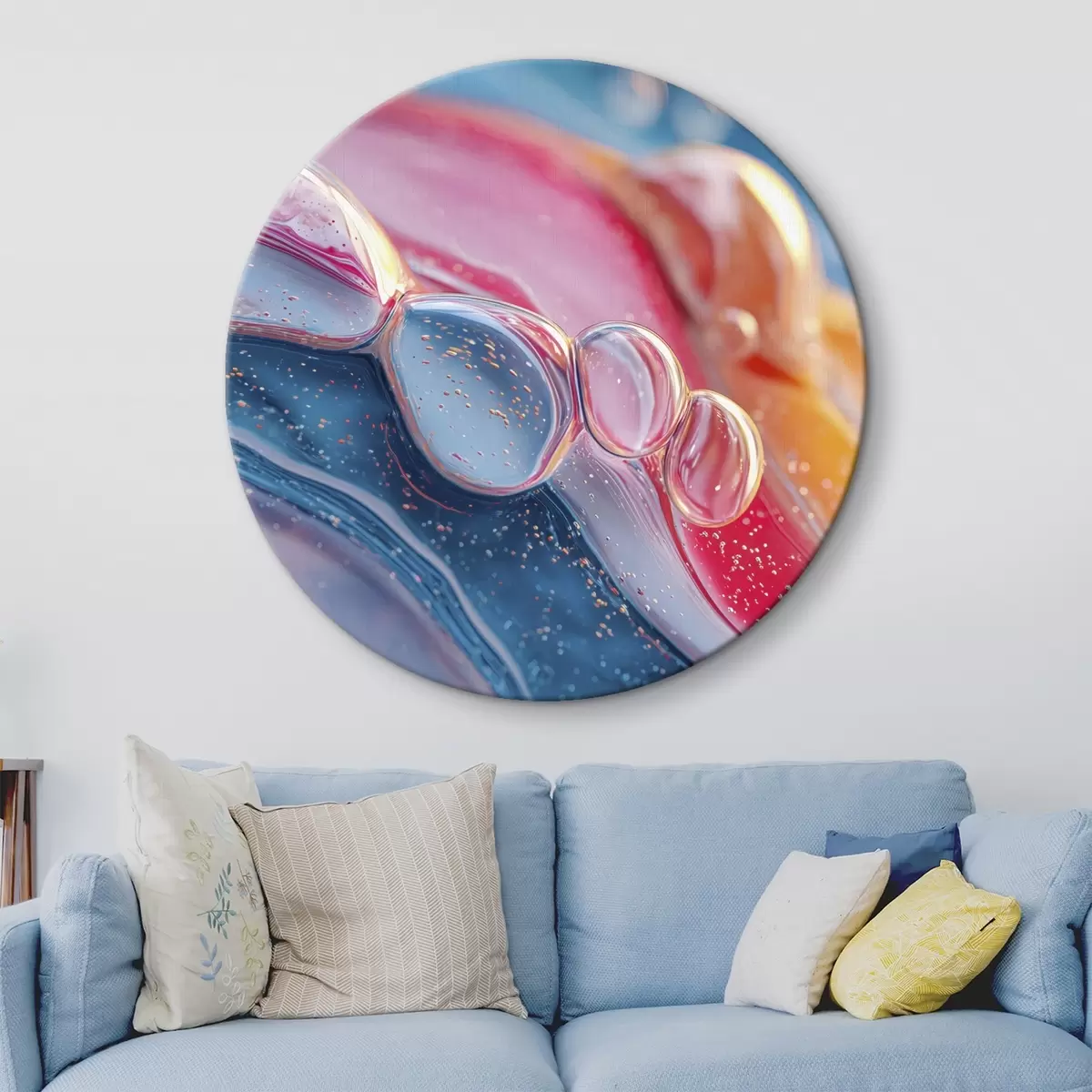 Tableaux rondes vagues multicolores avec des bulles r45705