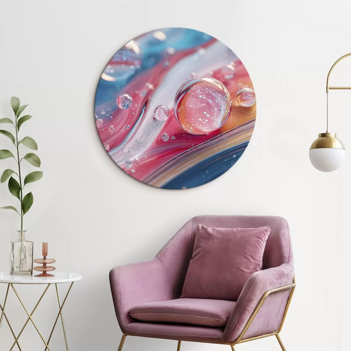 Tableaux rondes vagues multicolores avec des bulles r45706