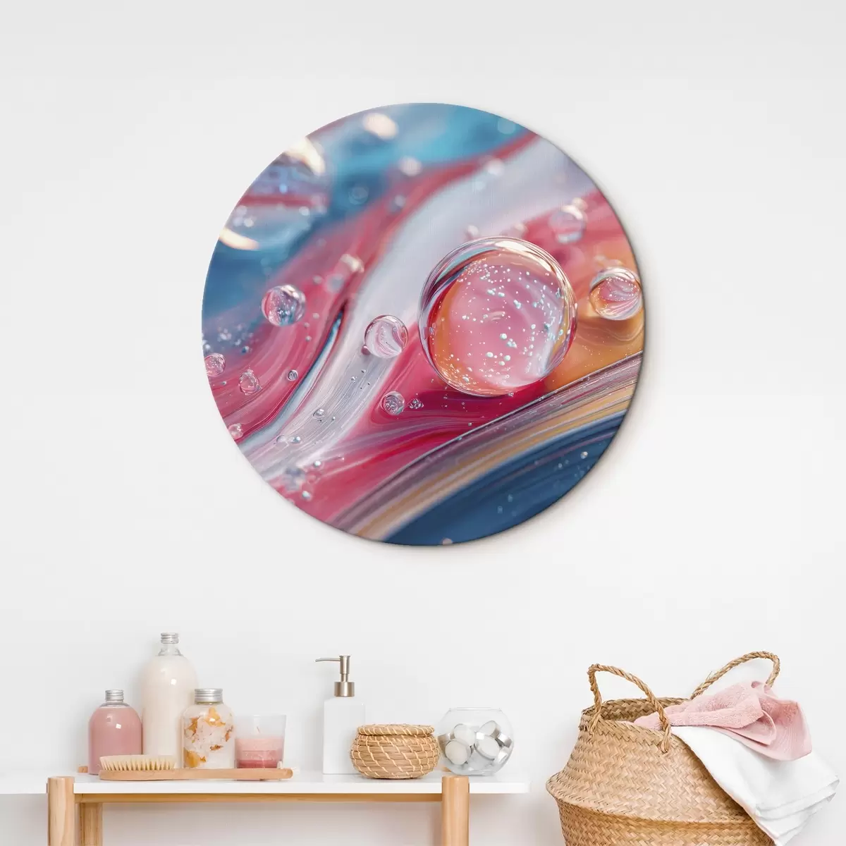 Tableaux rondes vagues multicolores avec des bulles r45706
