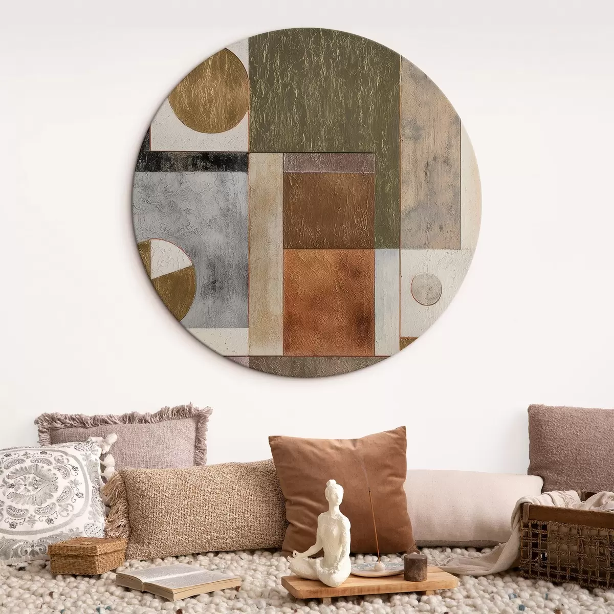 Tableaux rondes géométrie abstraite moderne r45729