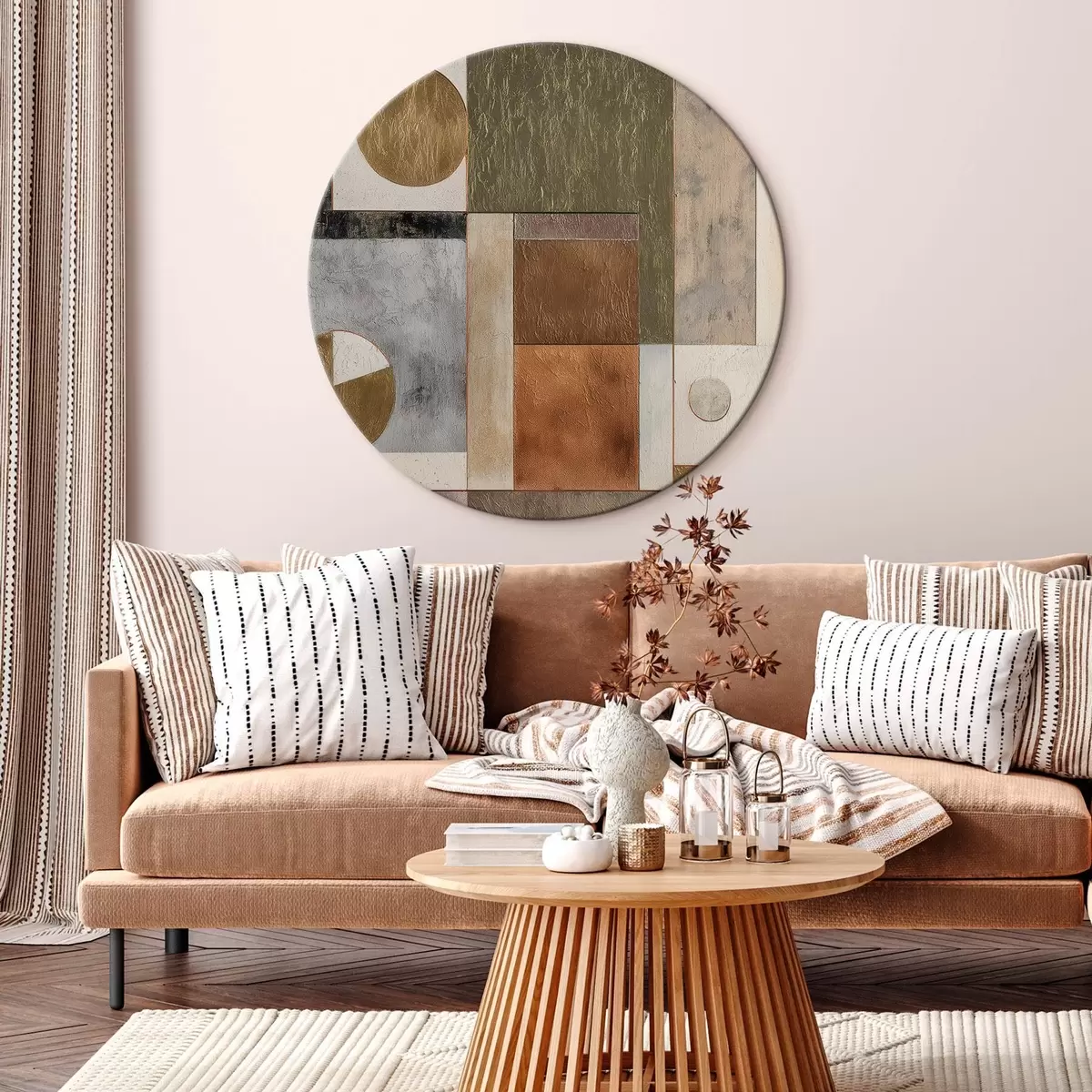 Tableaux rondes géométrie abstraite moderne r45729