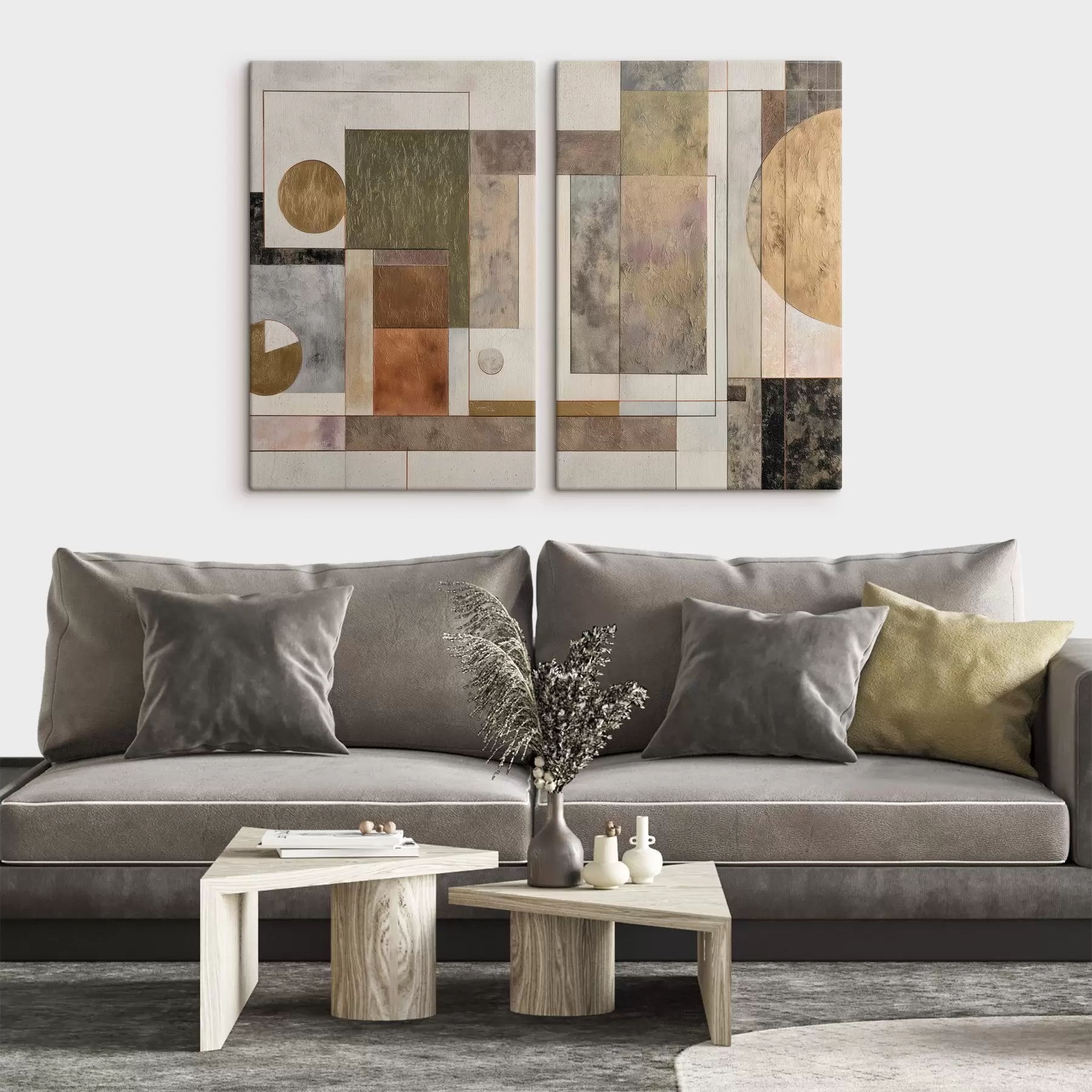 Tableau géométrie abstraite moderne m00738