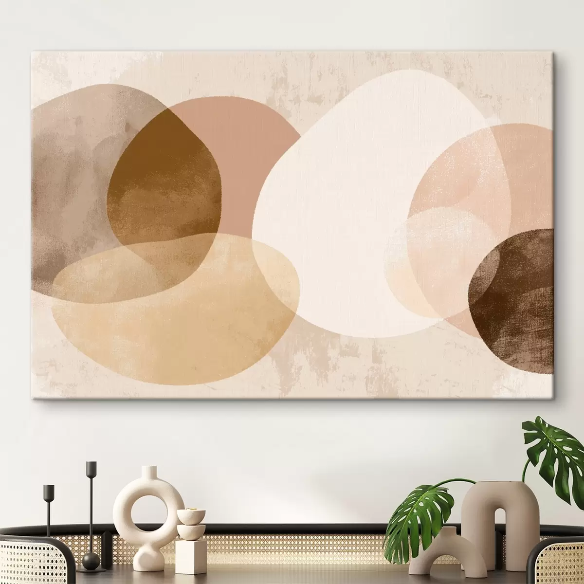 Tableau Cercles abstraits translucides dans une palette de couleurs chaudes s45803