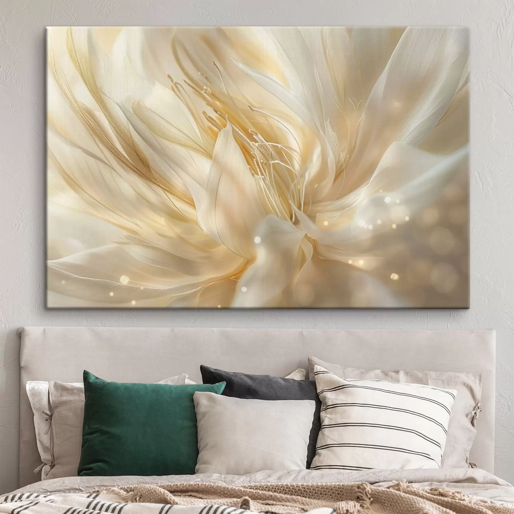 Tableau Fleur abstraite légère dans une lueur jaune-orange s45819