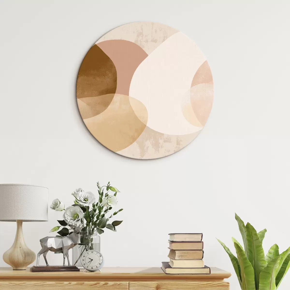 Tableaux rondes Cercles abstraits translucides dans une palette de couleurs chaudes r45803