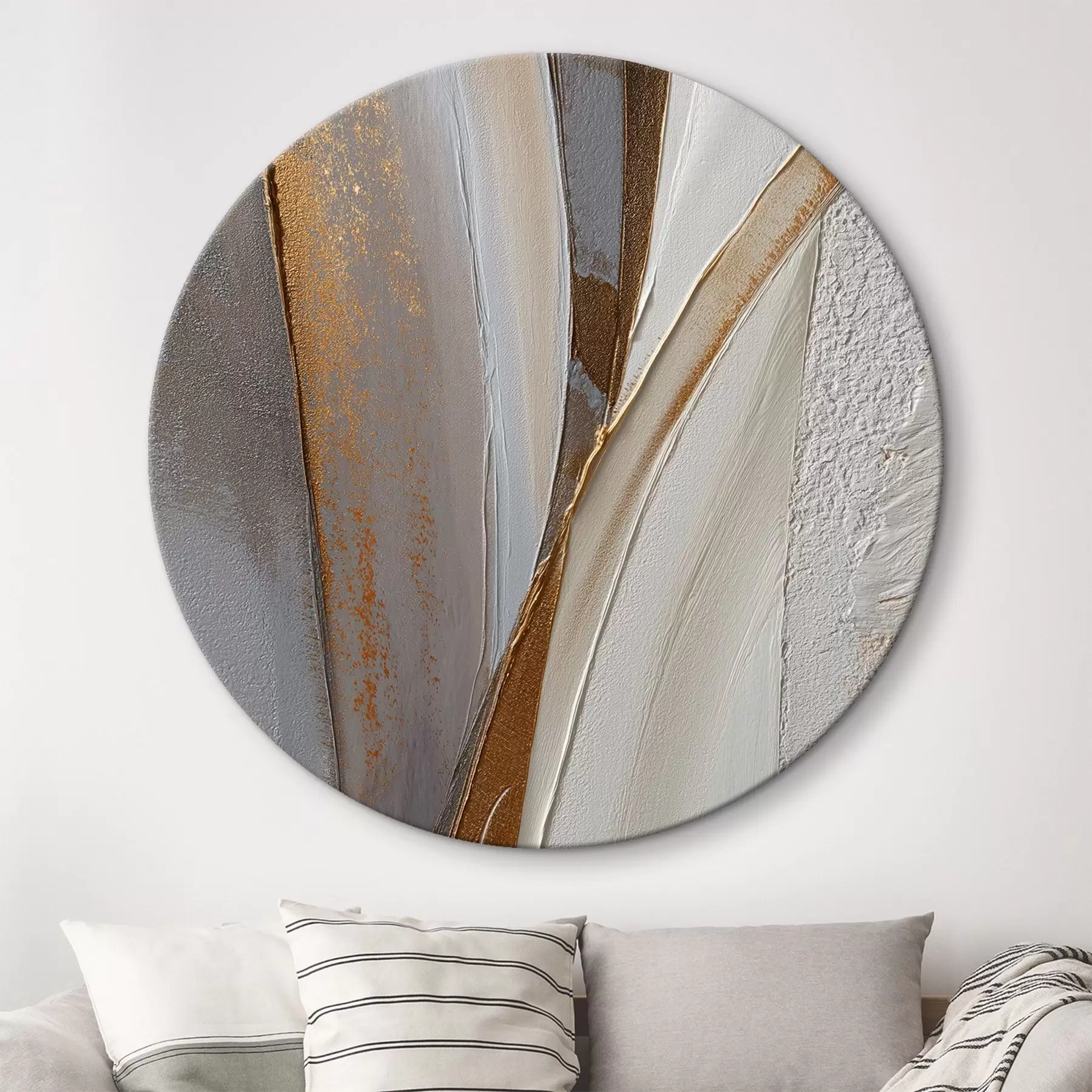 Tableau Lignes abstraites texturées avec des reflets jaunes et orange r45810