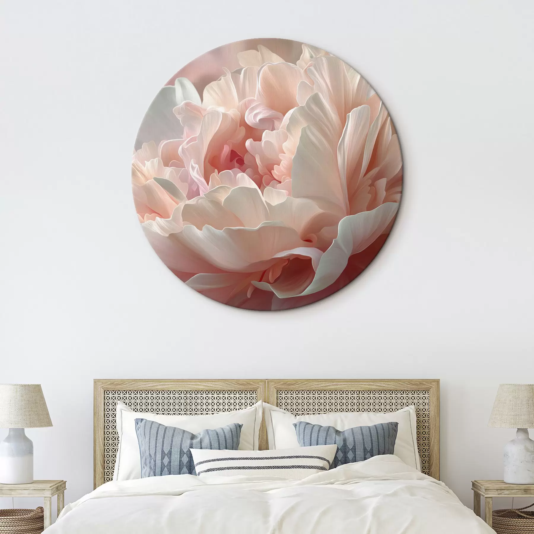 Tableau Pivoine en fleurs dans les tons rose et beige r45825