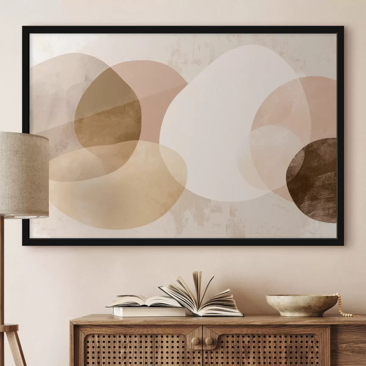 Poster Cercles abstraits translucides dans une palette de couleurs chaudes f45803