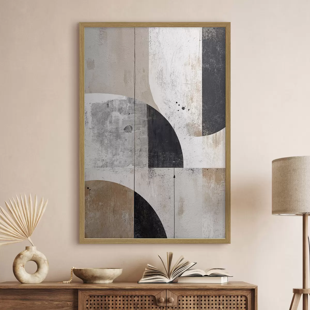 Poster Formes géométriques dans les tons gris et beige f45812