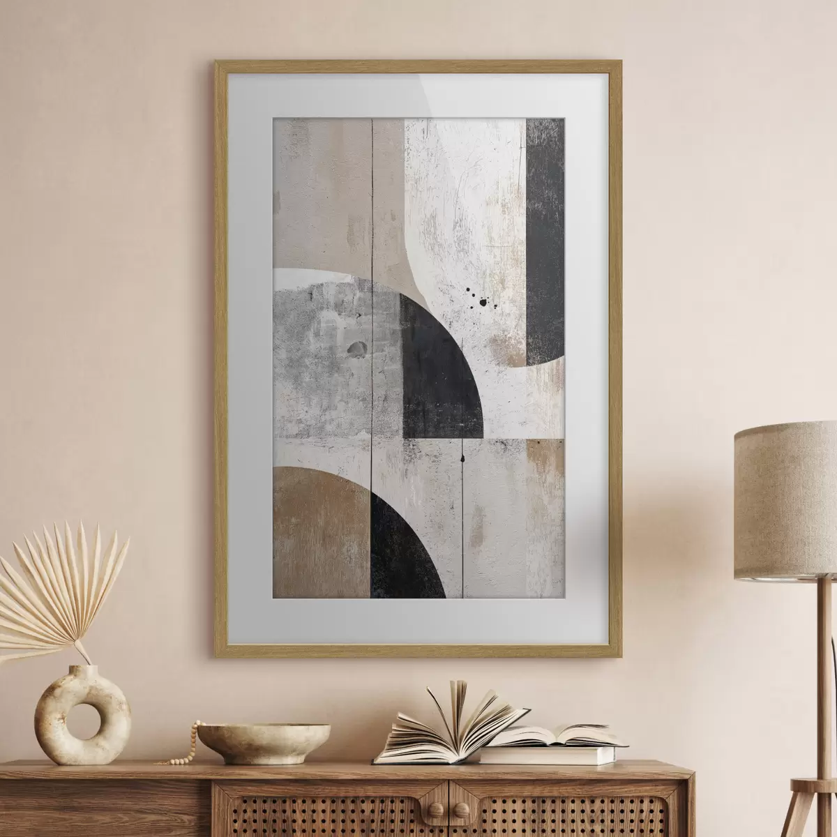 Poster Formes géométriques dans les tons gris et beige f45812