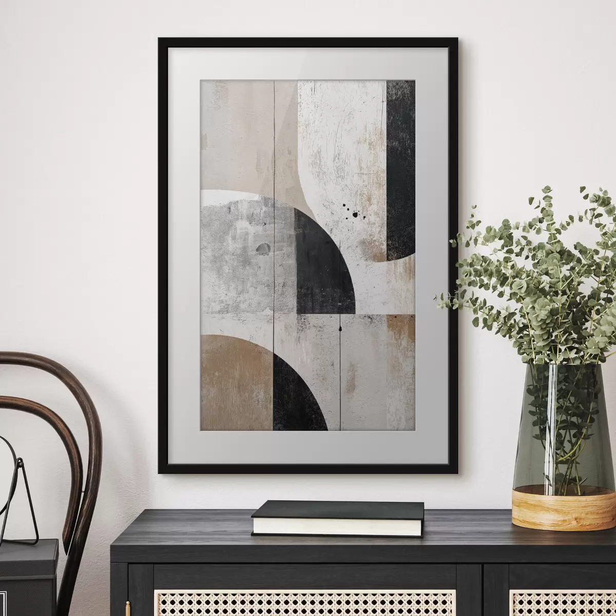 Poster Formes géométriques dans les tons gris et beige f45812
