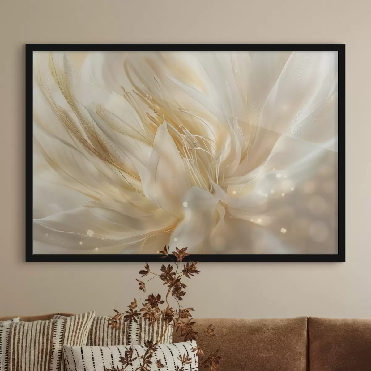 Poster Fleur abstraite légère dans une lueur jaune-orange f45819