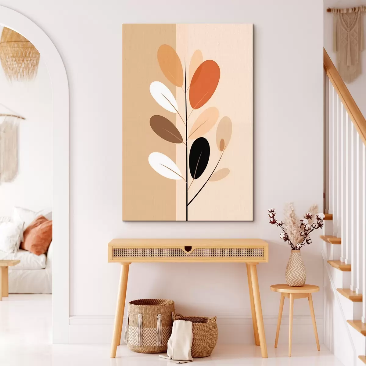 Tableau Branche minimaliste avec feuilles s45834