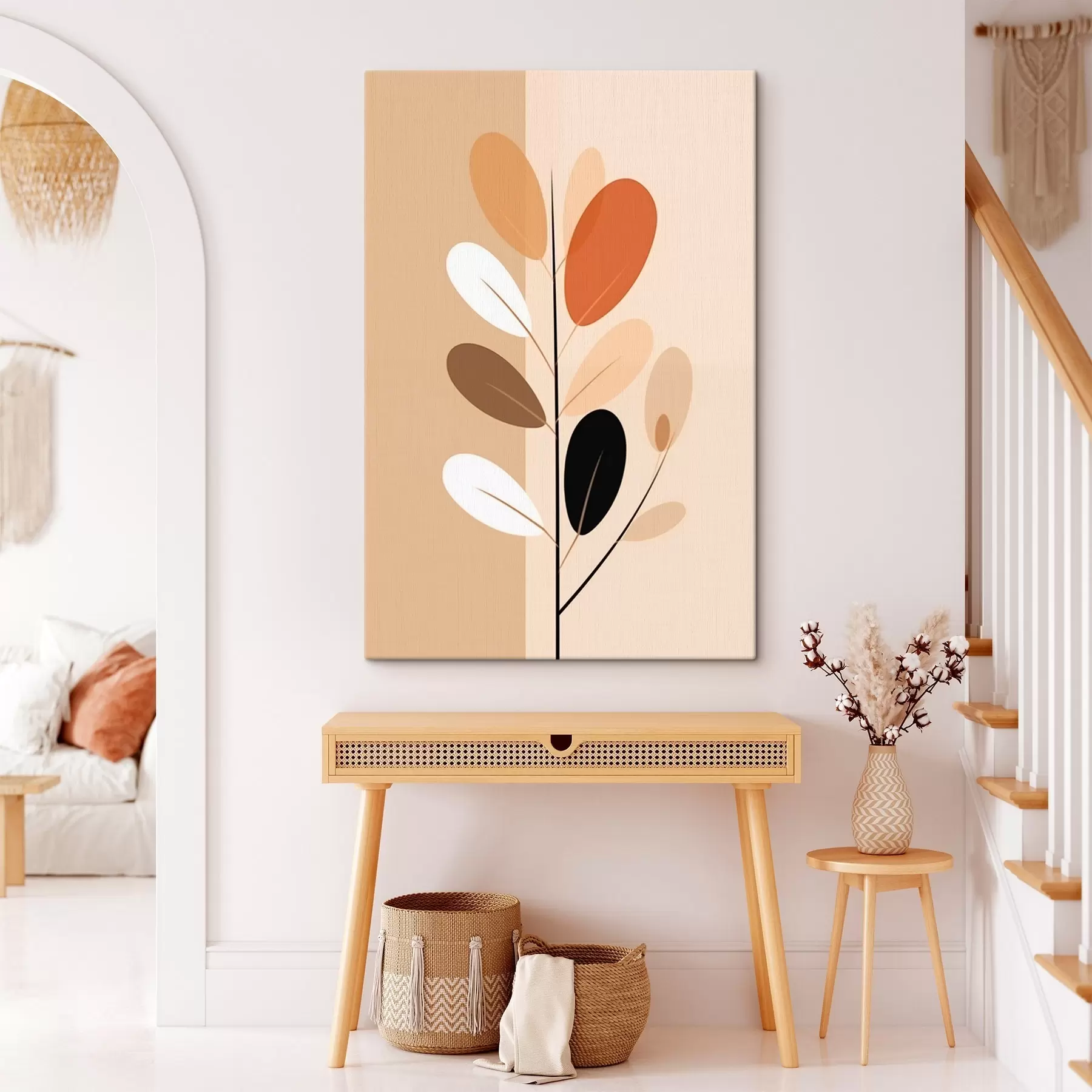 Tableau Branche minimaliste avec feuilles s45834