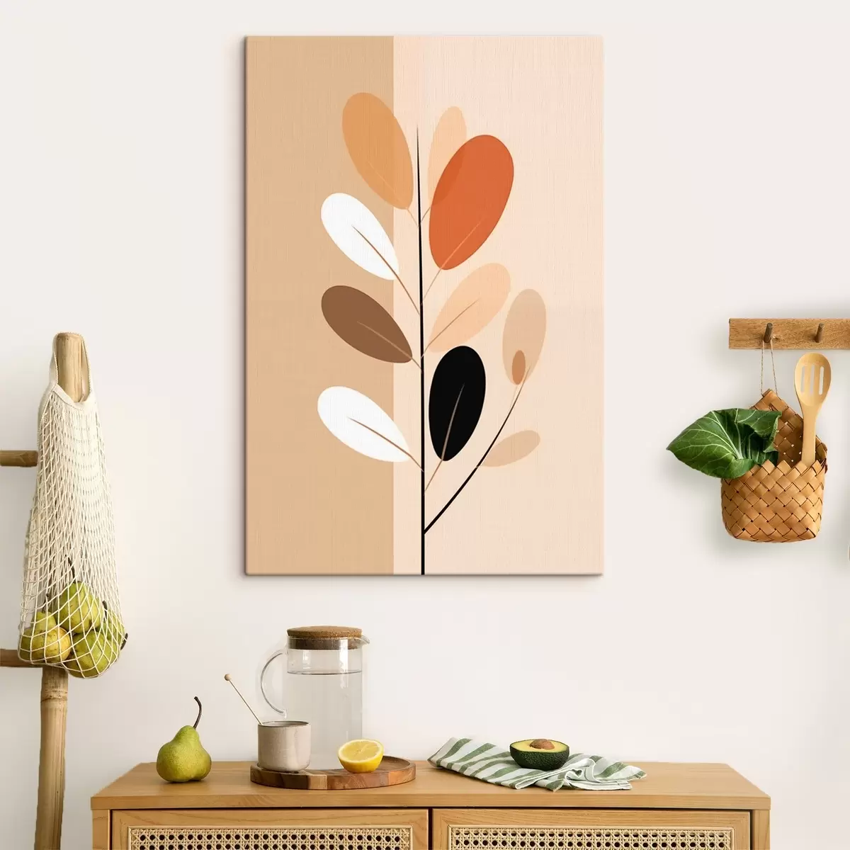 Tableau Branche minimaliste avec feuilles s45834