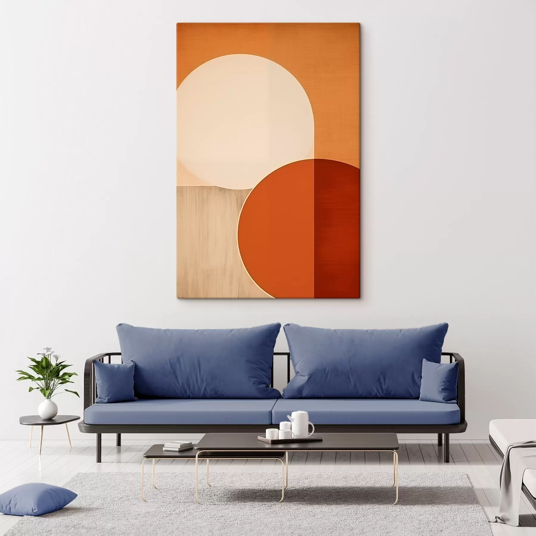 Tableau Demi-cercles abstraits s45845