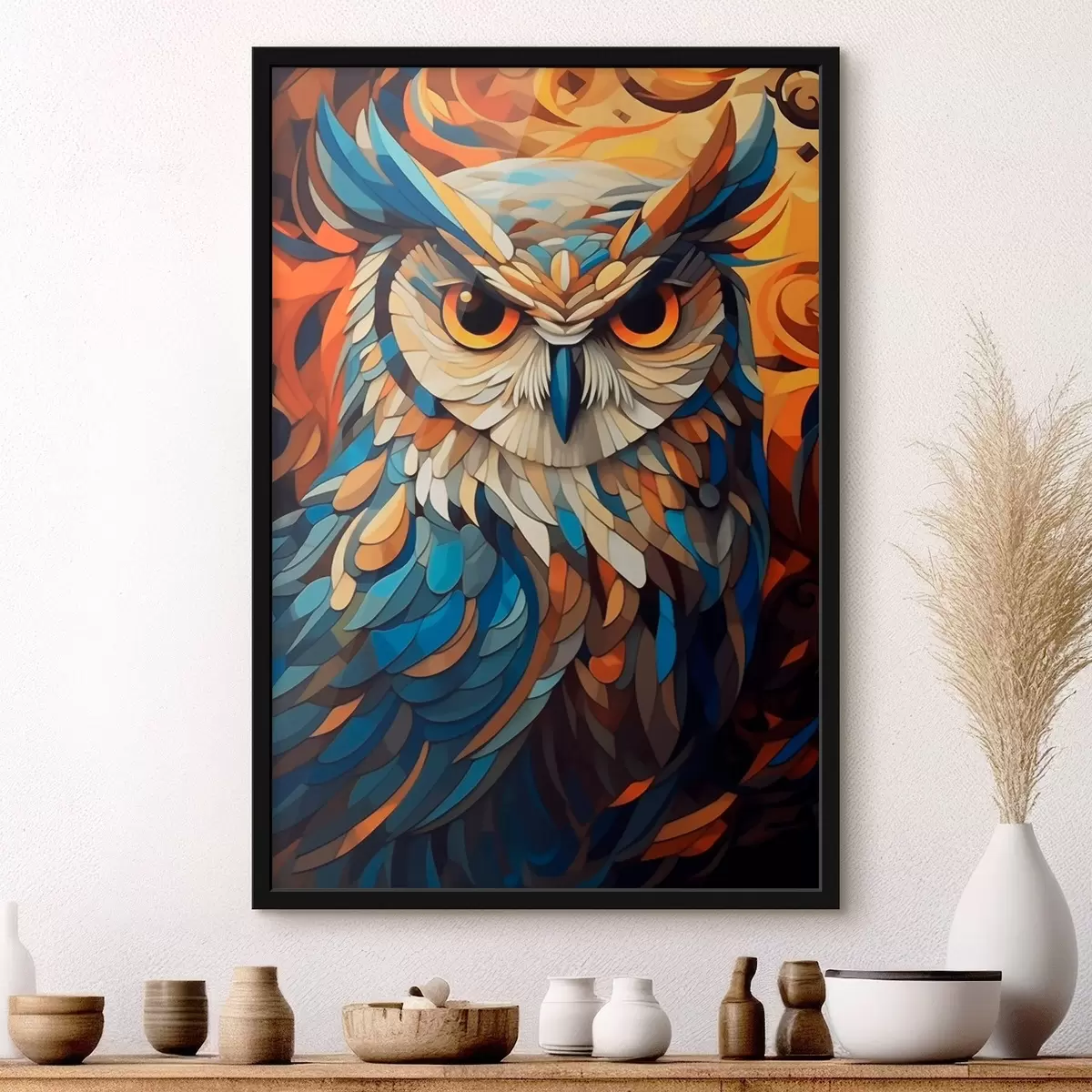 Poster Hibou abstrait f45836