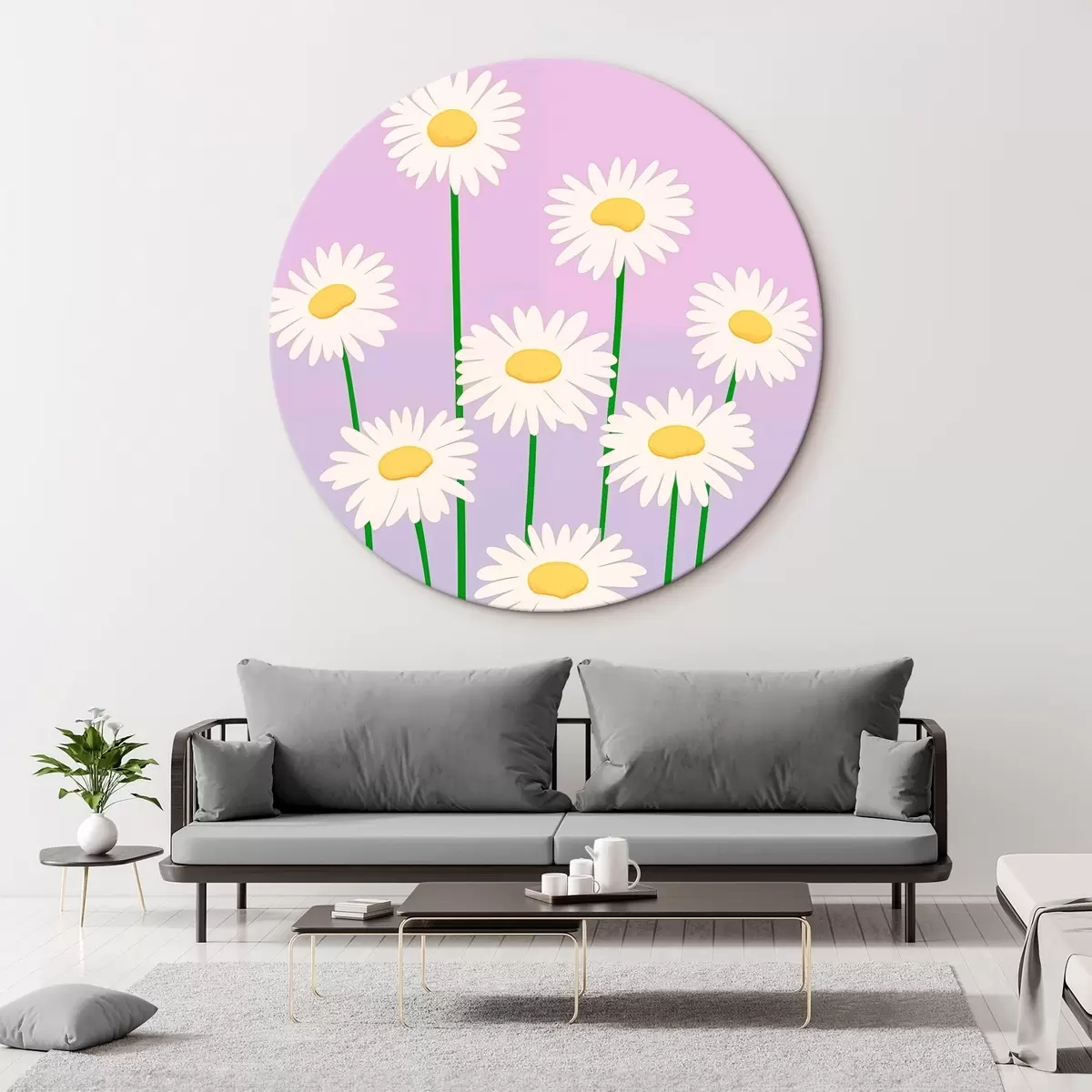 Tableaux rondes Bouquet de marguerites r45828