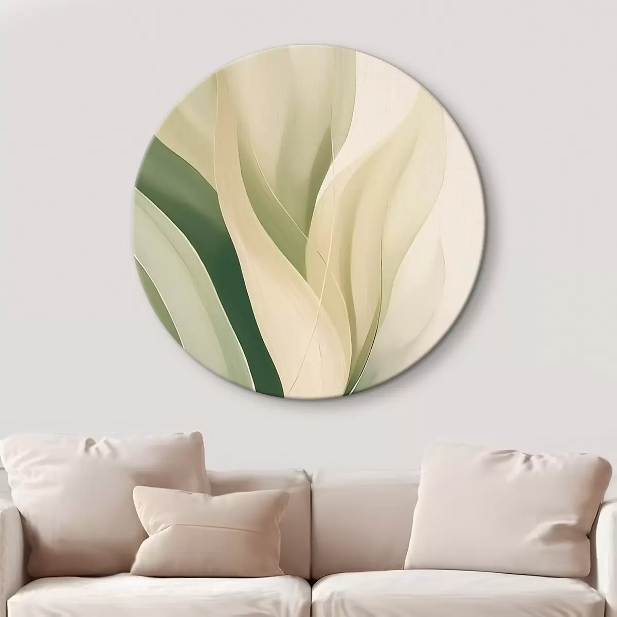Tableaux rondes Feuilles vertes abstraites r45832