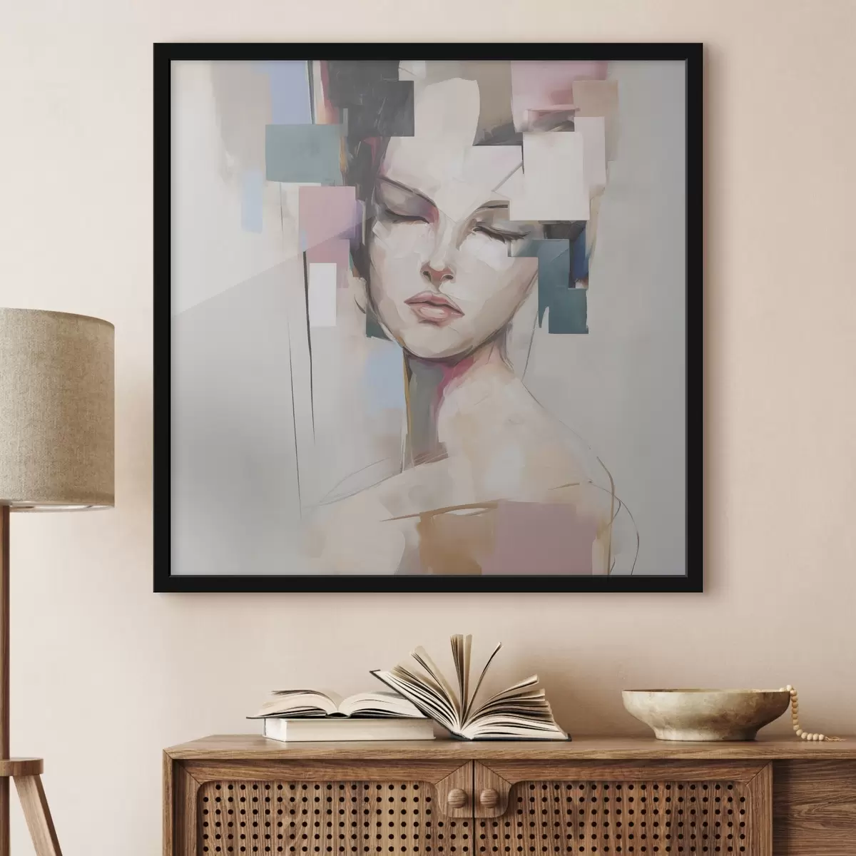 Poster Portrait abstrait imitation peinture f45921