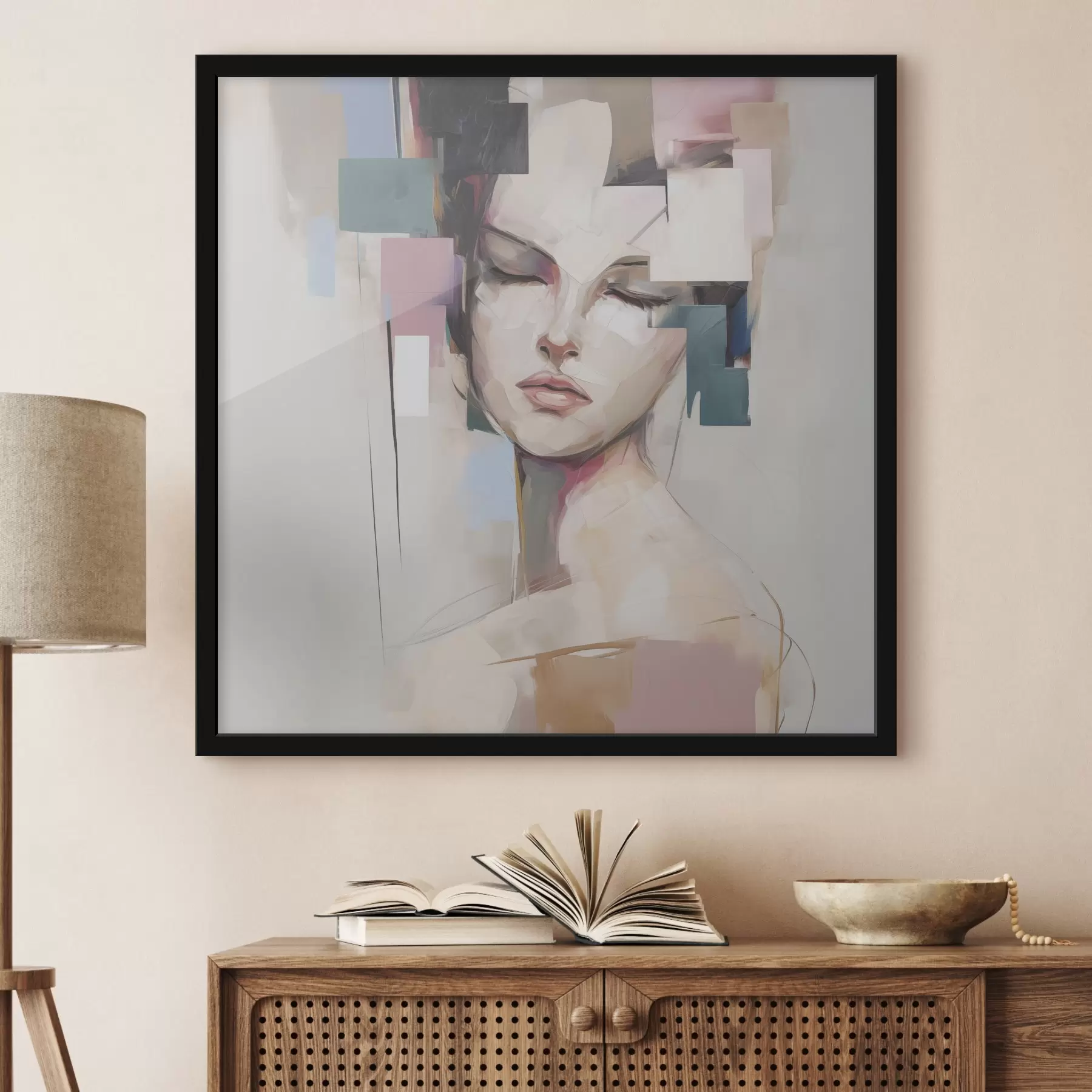 Papier peint Portrait abstrait imitation peinture f45921