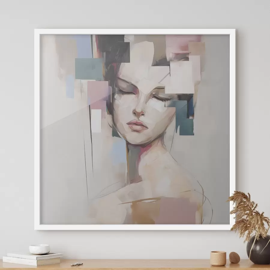 Papier peint Portrait abstrait imitation peinture f45921