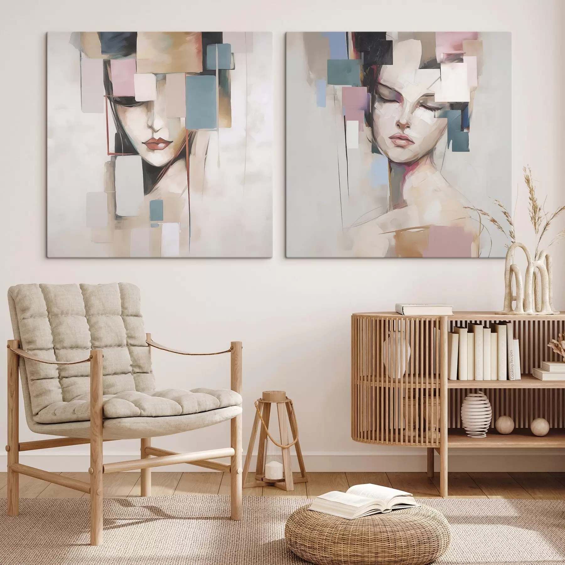 Tableau Portrait abstrait imitation peinture m00755