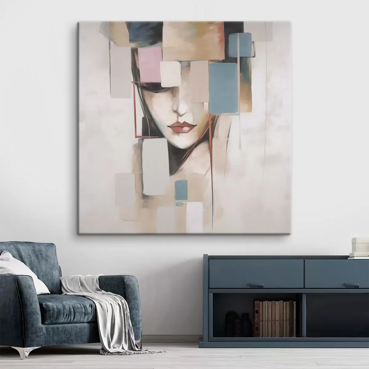 Tableau Portrait abstrait imitation peinture s45920