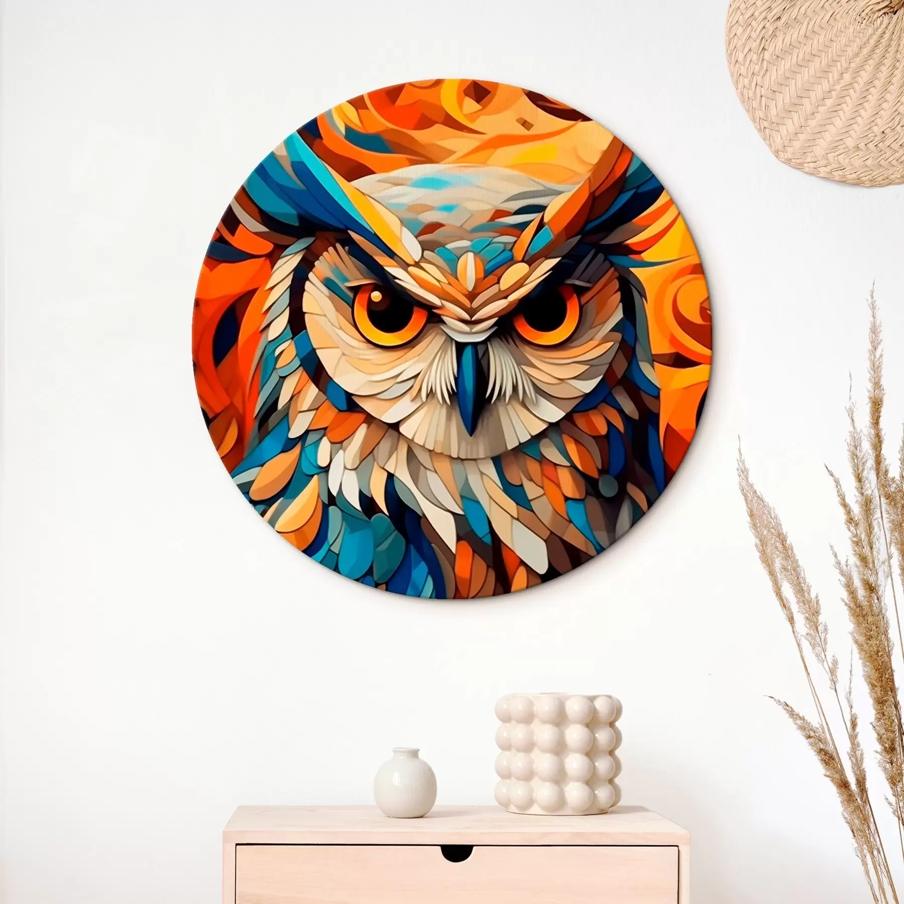 Tableau Hibou abstrait r45836