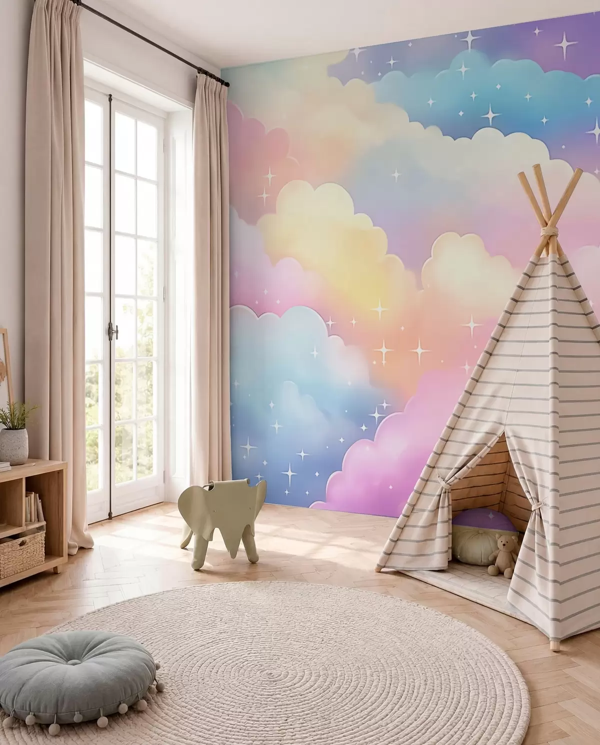 Papier peint Ciel de nuages sucrés w04585