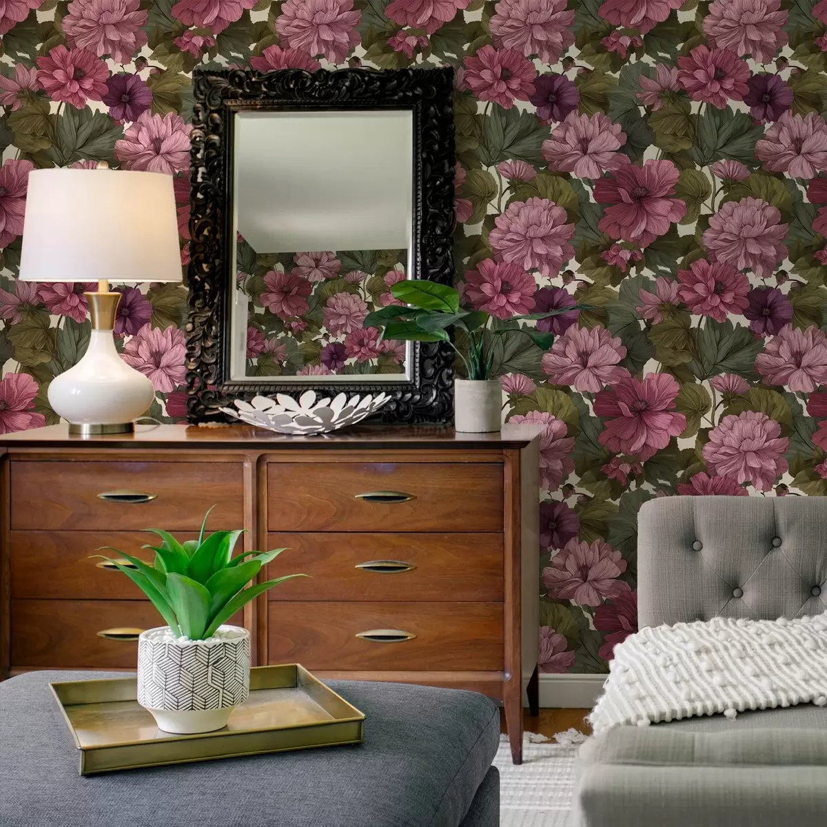 Papier peint Fleurs roses a00541