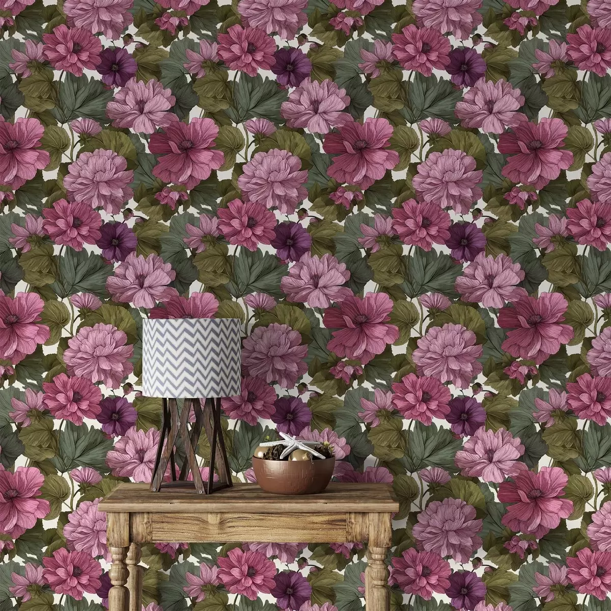 Papier peint Fleurs roses a00541