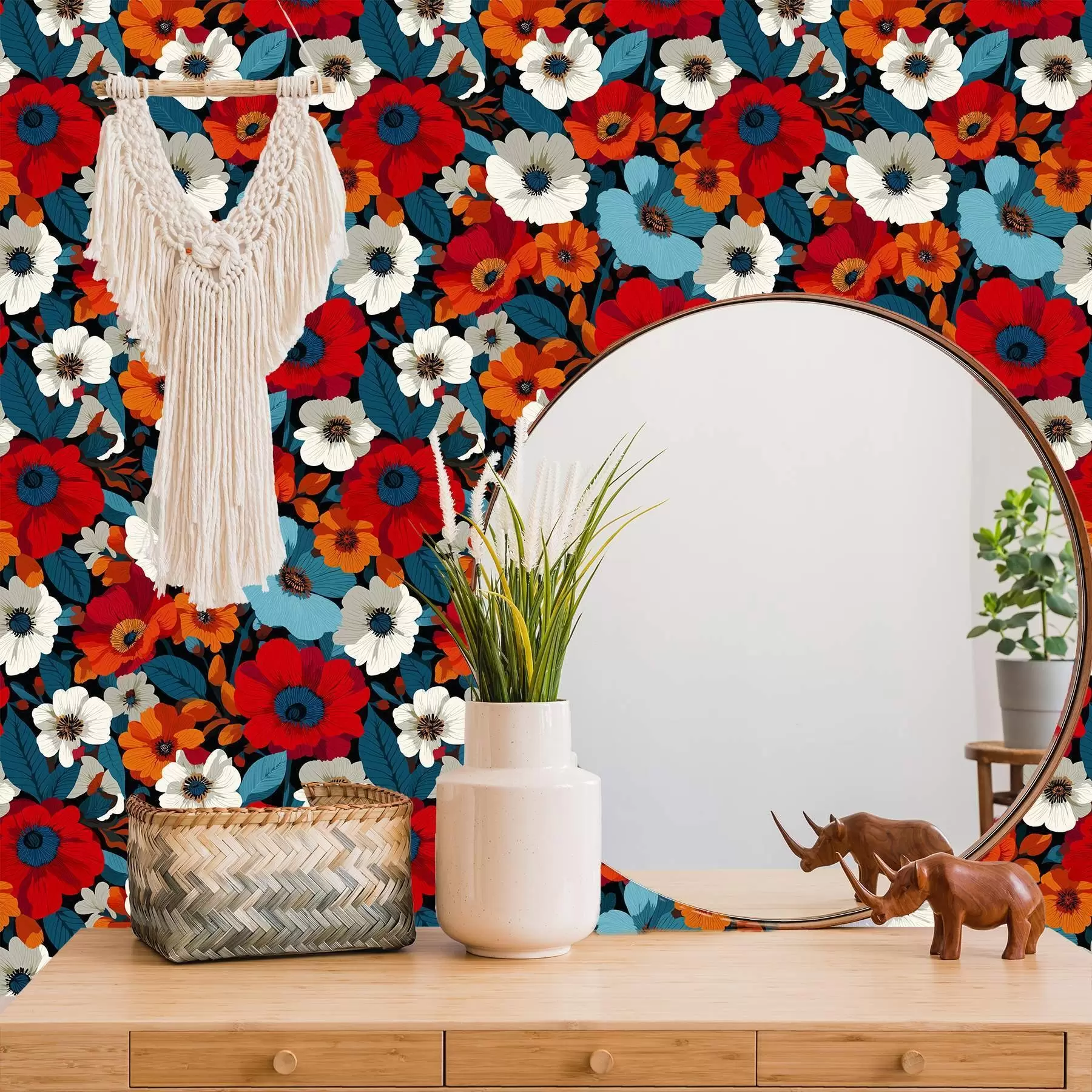 Papier peint Fleurs multicolores a00542