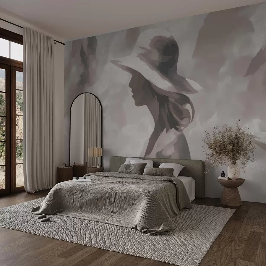 Papier peint Fille au chapeau w04561