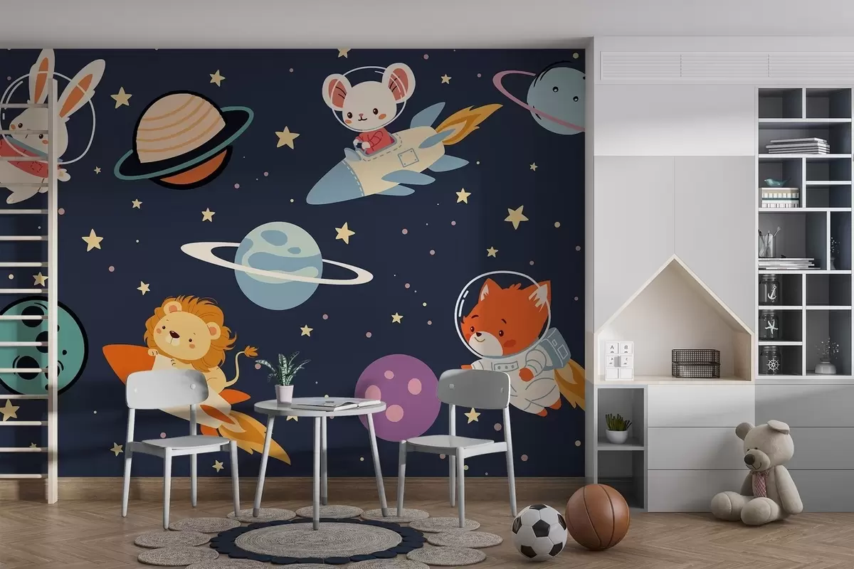 Papier peint Les animaux dans l'espace w04562