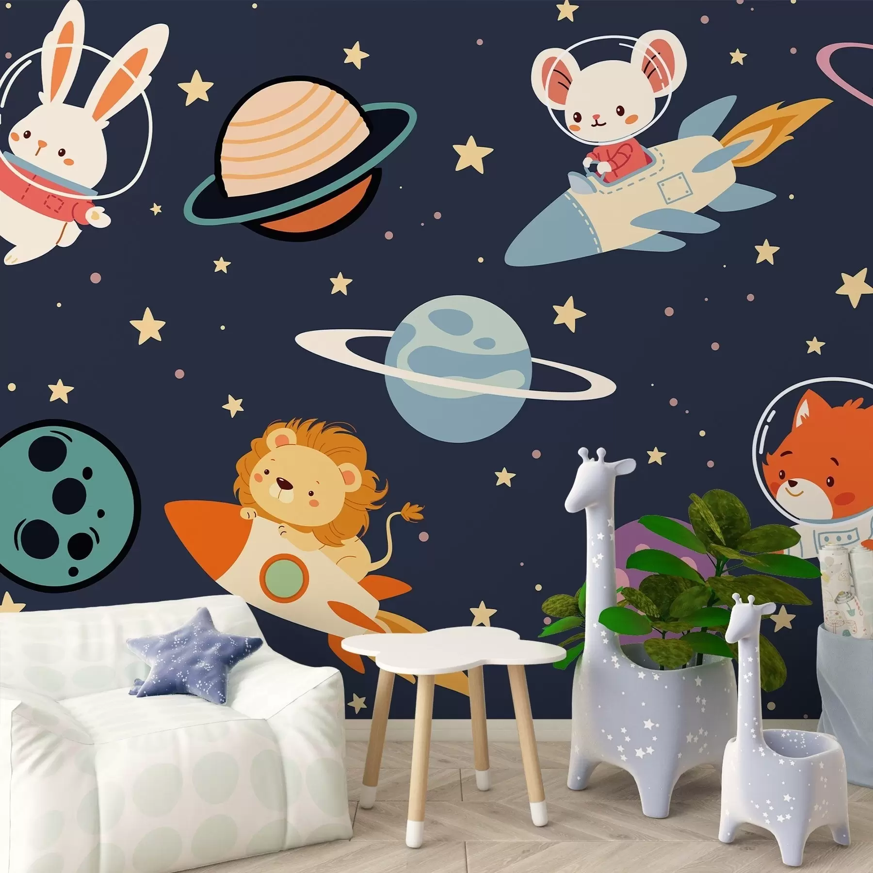 Papier peint Les animaux dans l'espace w04562