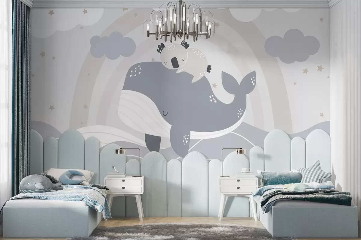 Papier peint Koala sur une baleine w04602