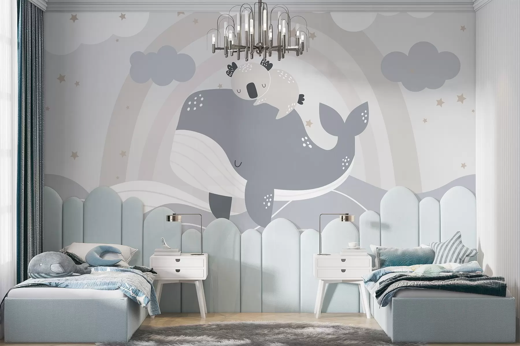 Papier peint Koala sur une baleine w04602