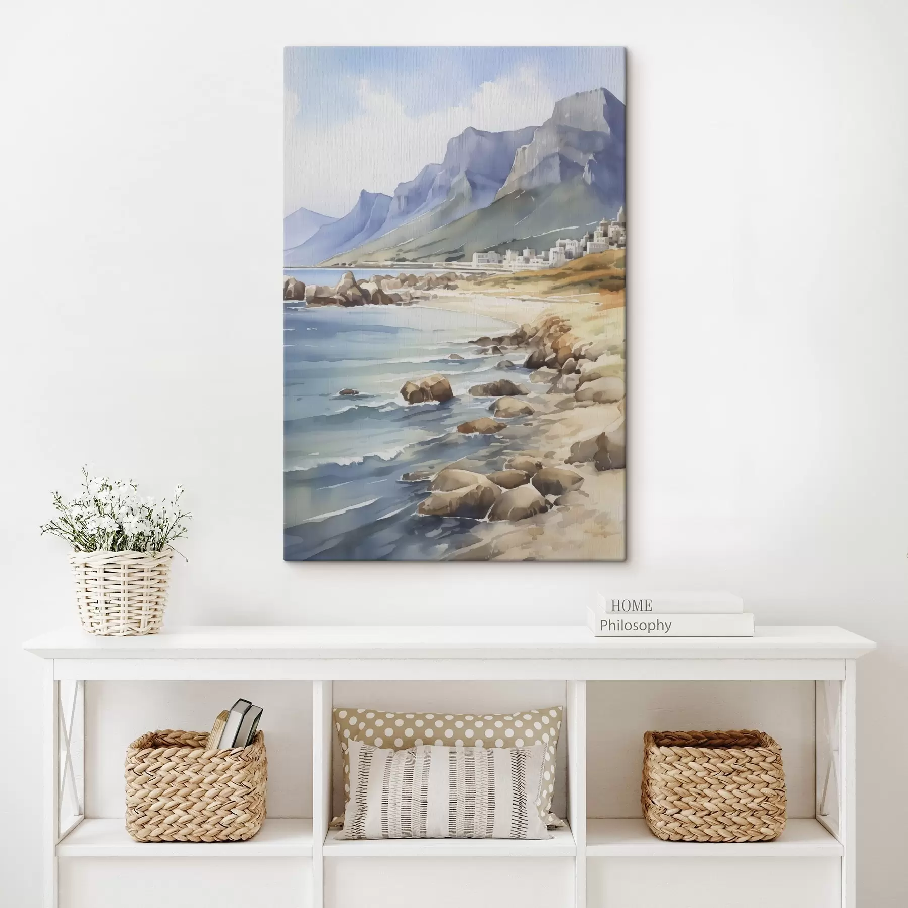 Tableau Imitation aquarelle de bord de mer s45978