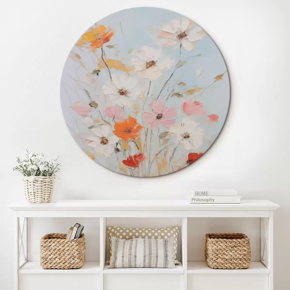 Tableaux rondes Fleurs délicates r45981