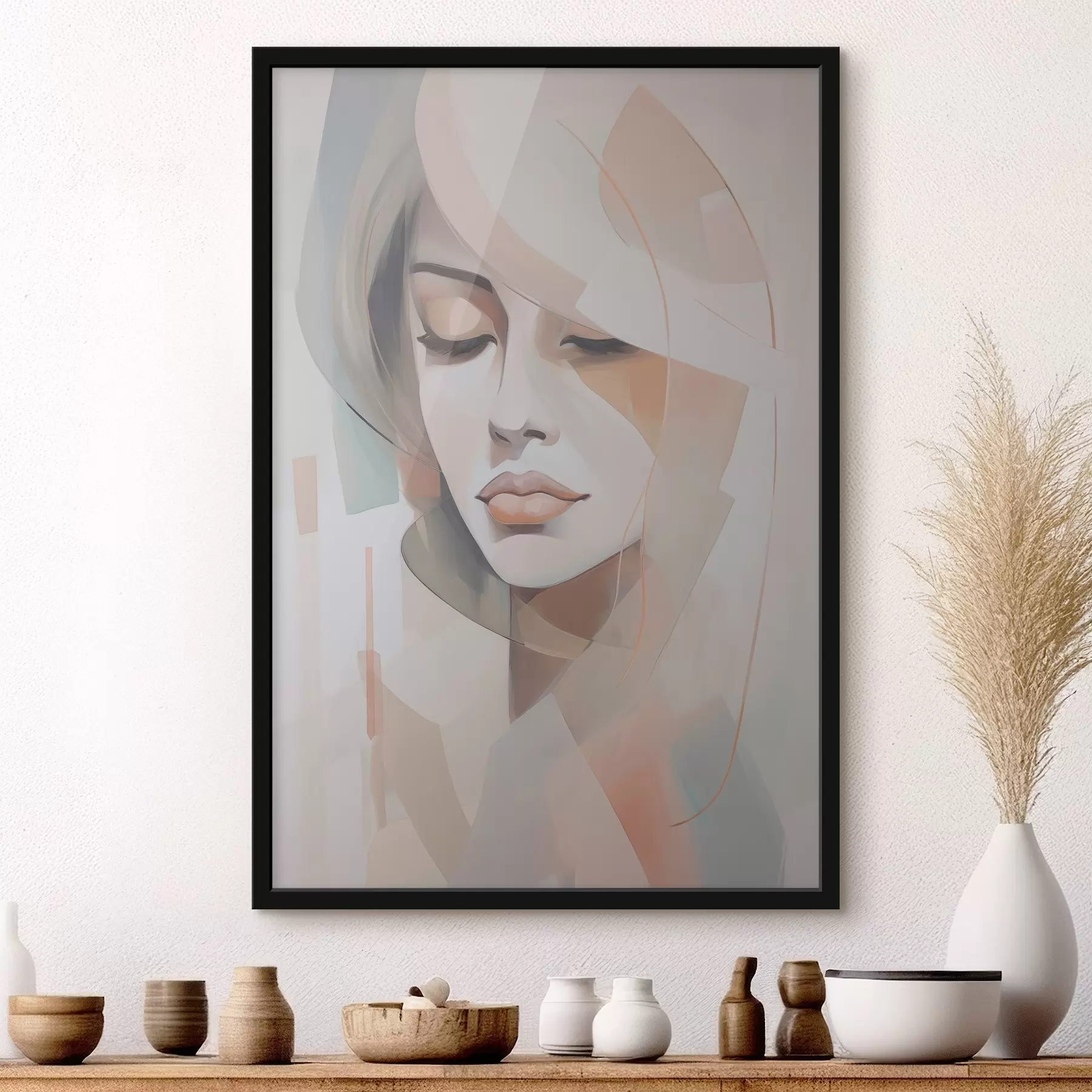 Papier peint Portrait abstrait d'une jeune fille f45972