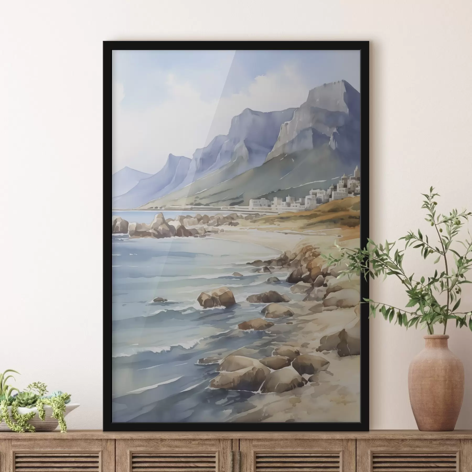 Papier peint Imitation aquarelle de bord de mer f45978