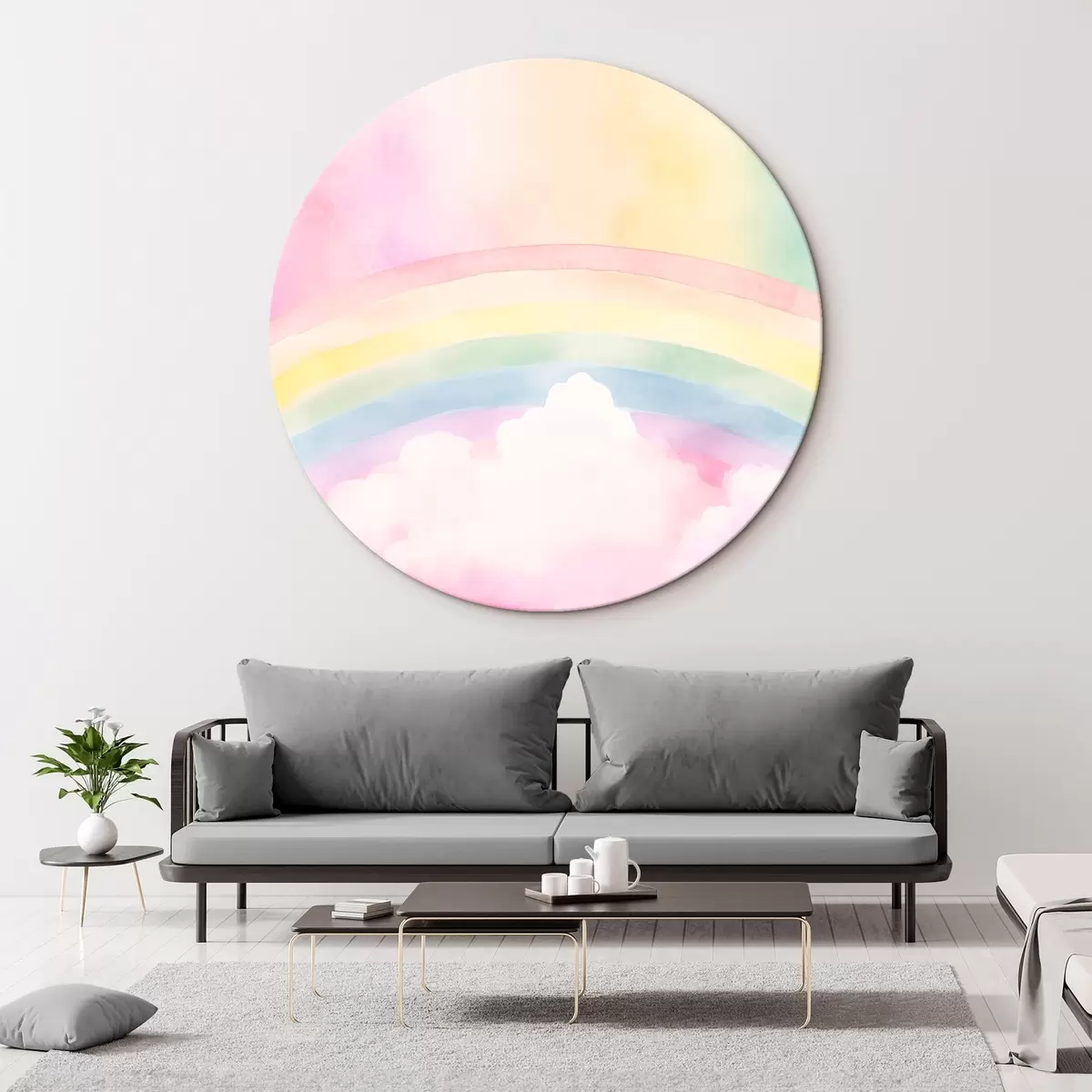 Tableaux rondes Nuages arc-en-ciel r45954