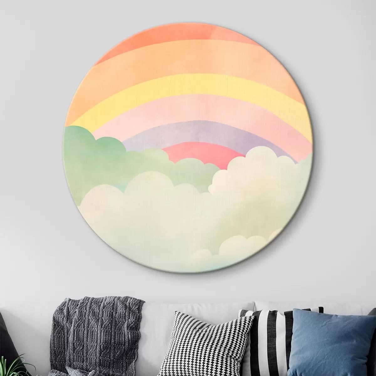 Tableaux rondes Arc-en-ciel au-dessus des nuages r45958