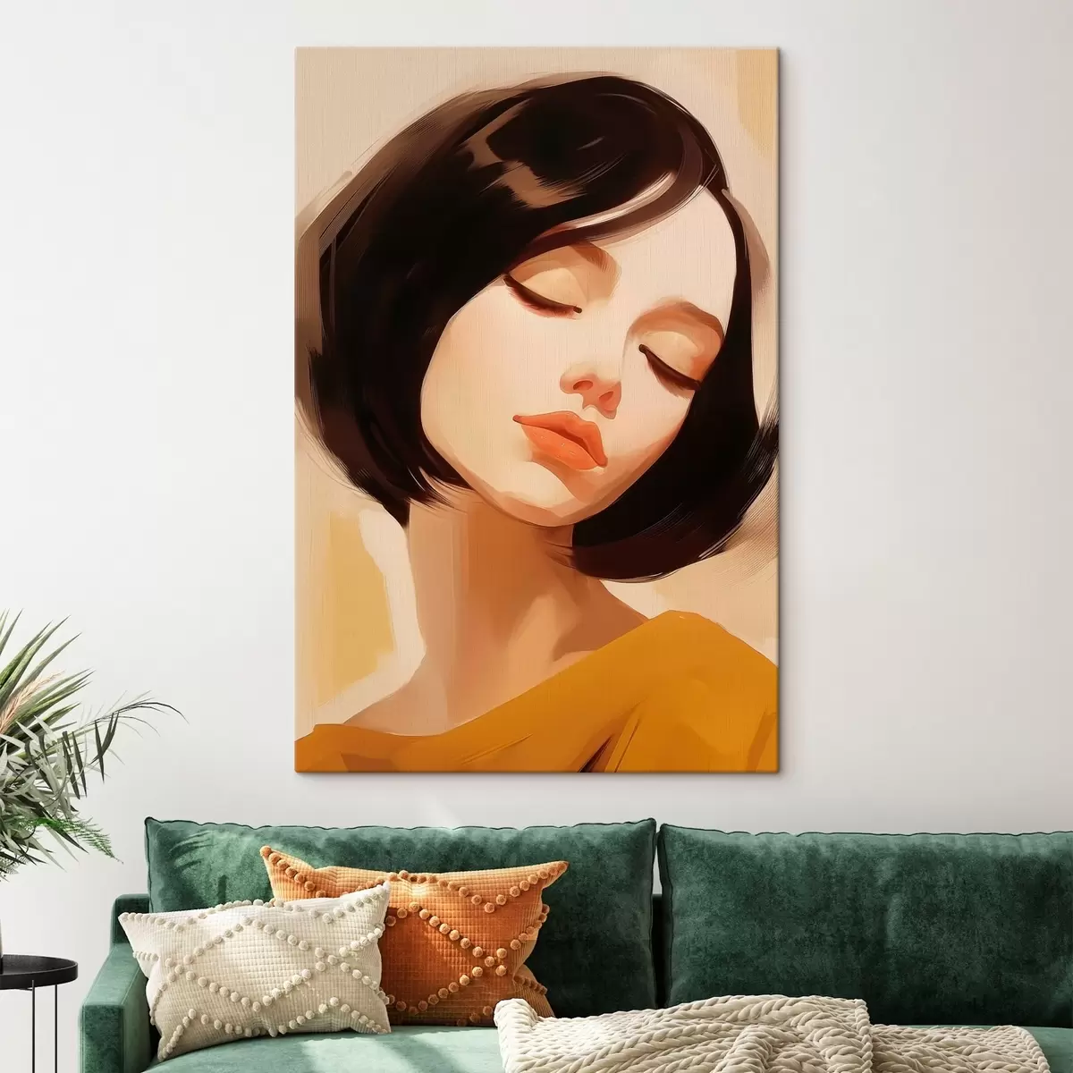 Tableau Femme aux cheveux courts noirs s45960