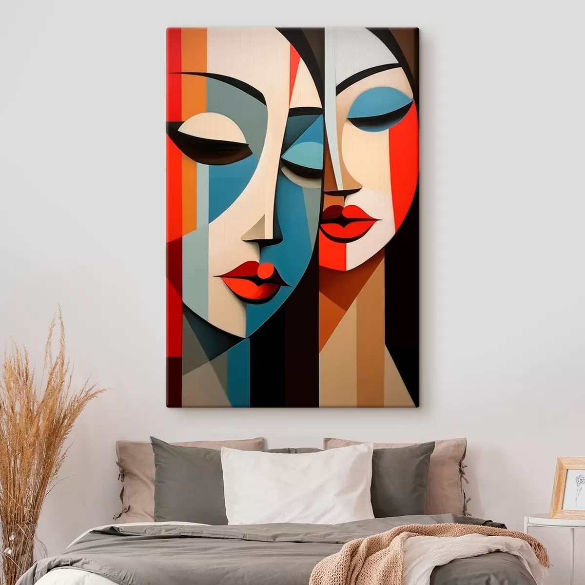 Tableau Portrait géométrique féminin s45966